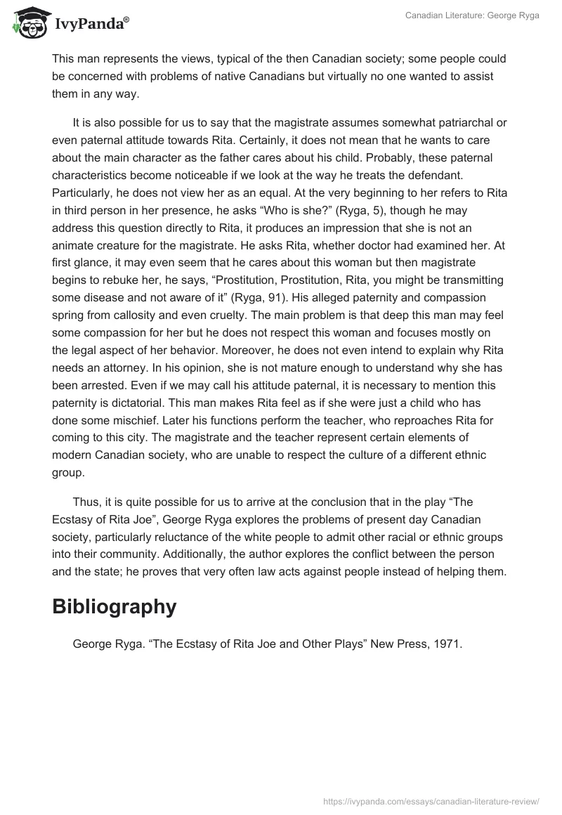 Canadian Literature: George Ryga. Page 3