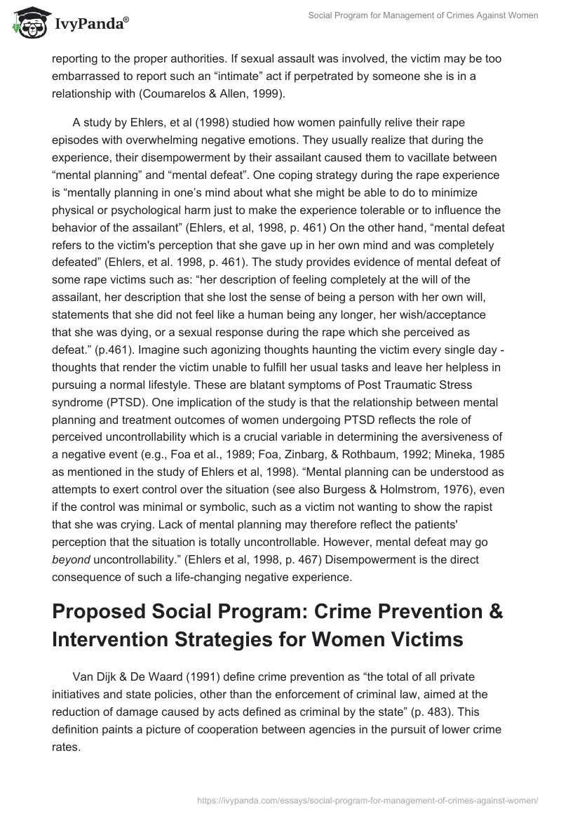 Social Program for Management of Crimes Against Women. Page 3