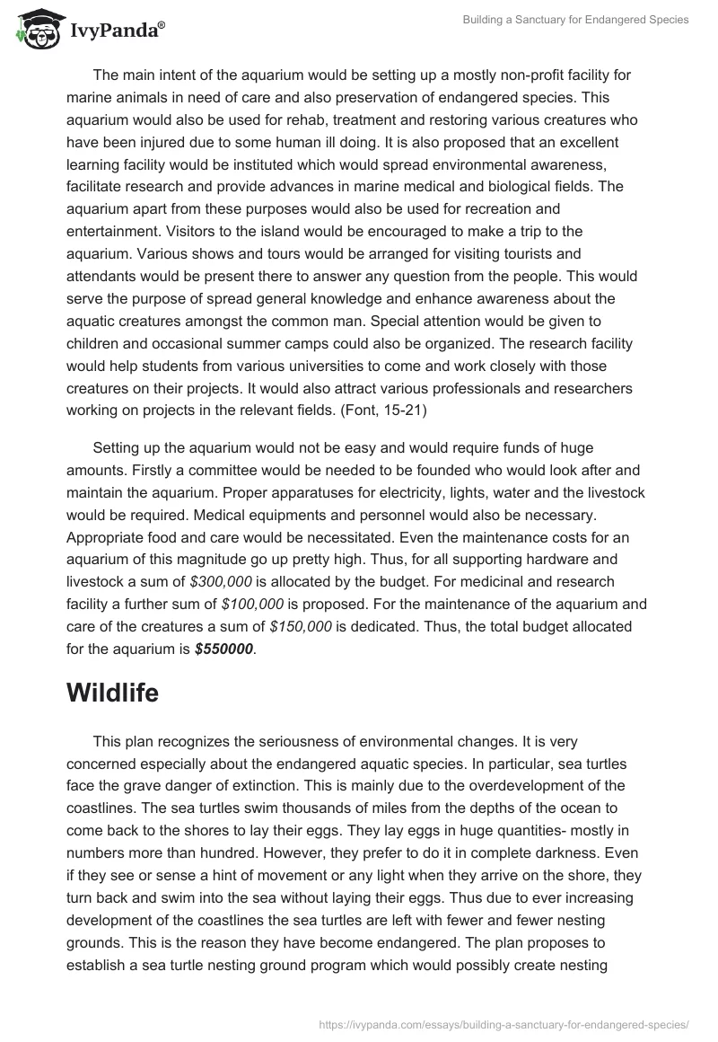 Building a Sanctuary for Endangered Species. Page 5