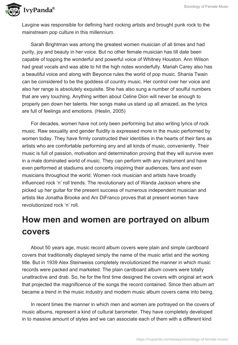 Sociology of Female Music. Page 2