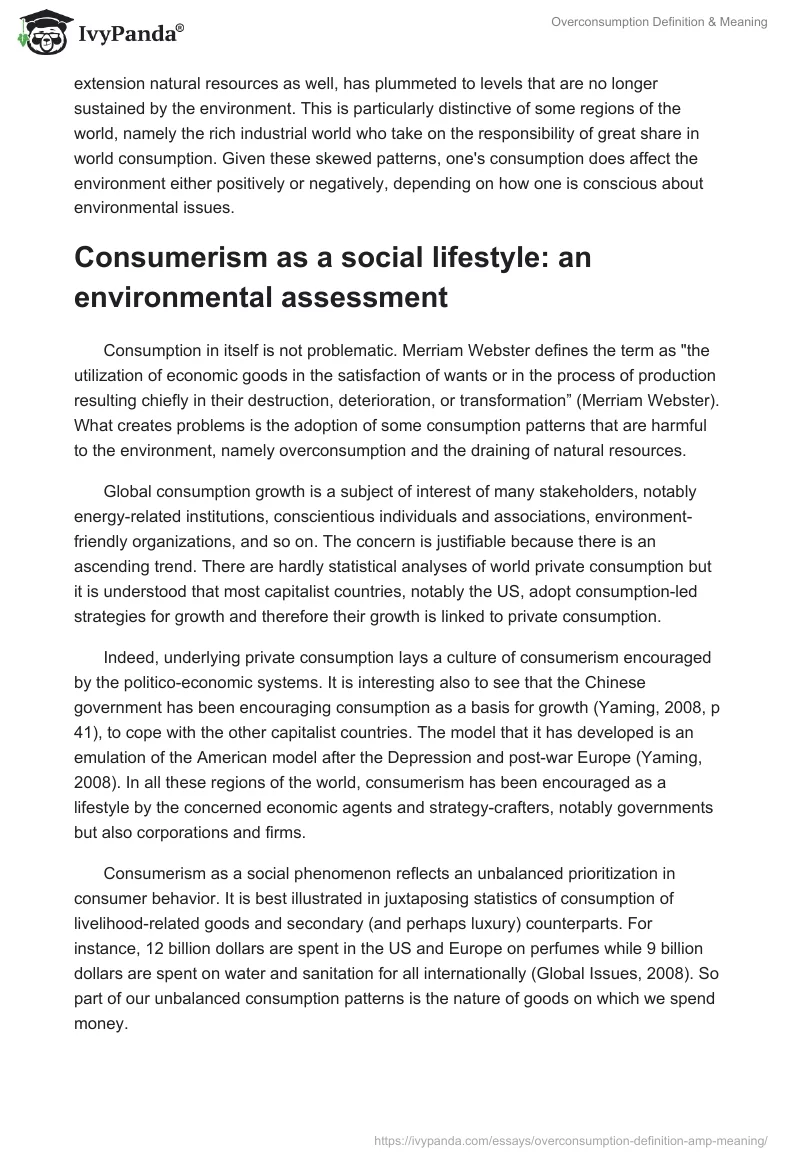 Overconsumption Definition & Meaning. Page 2