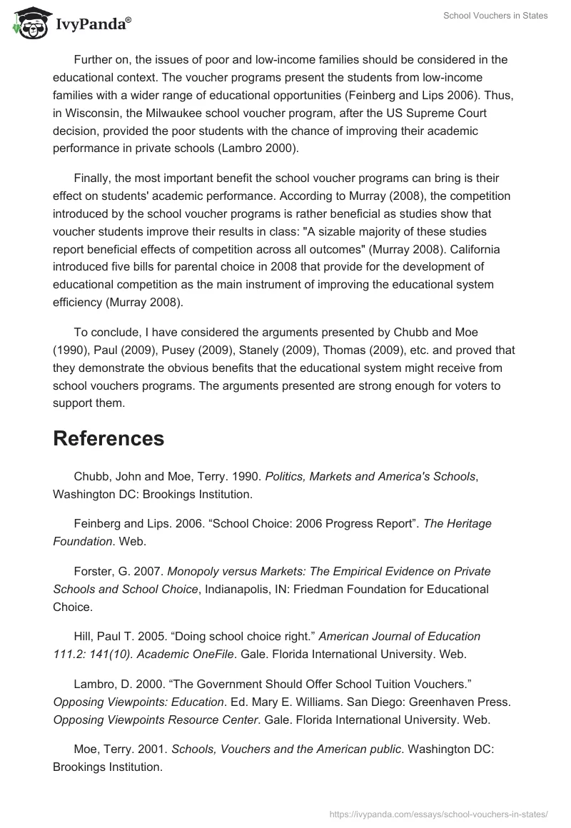 School Vouchers in States. Page 2