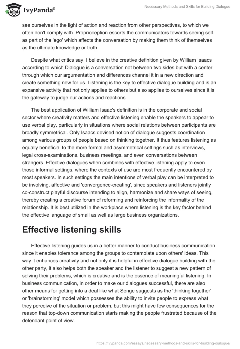 Necessary Methods and Skills for Building Dialogue. Page 2