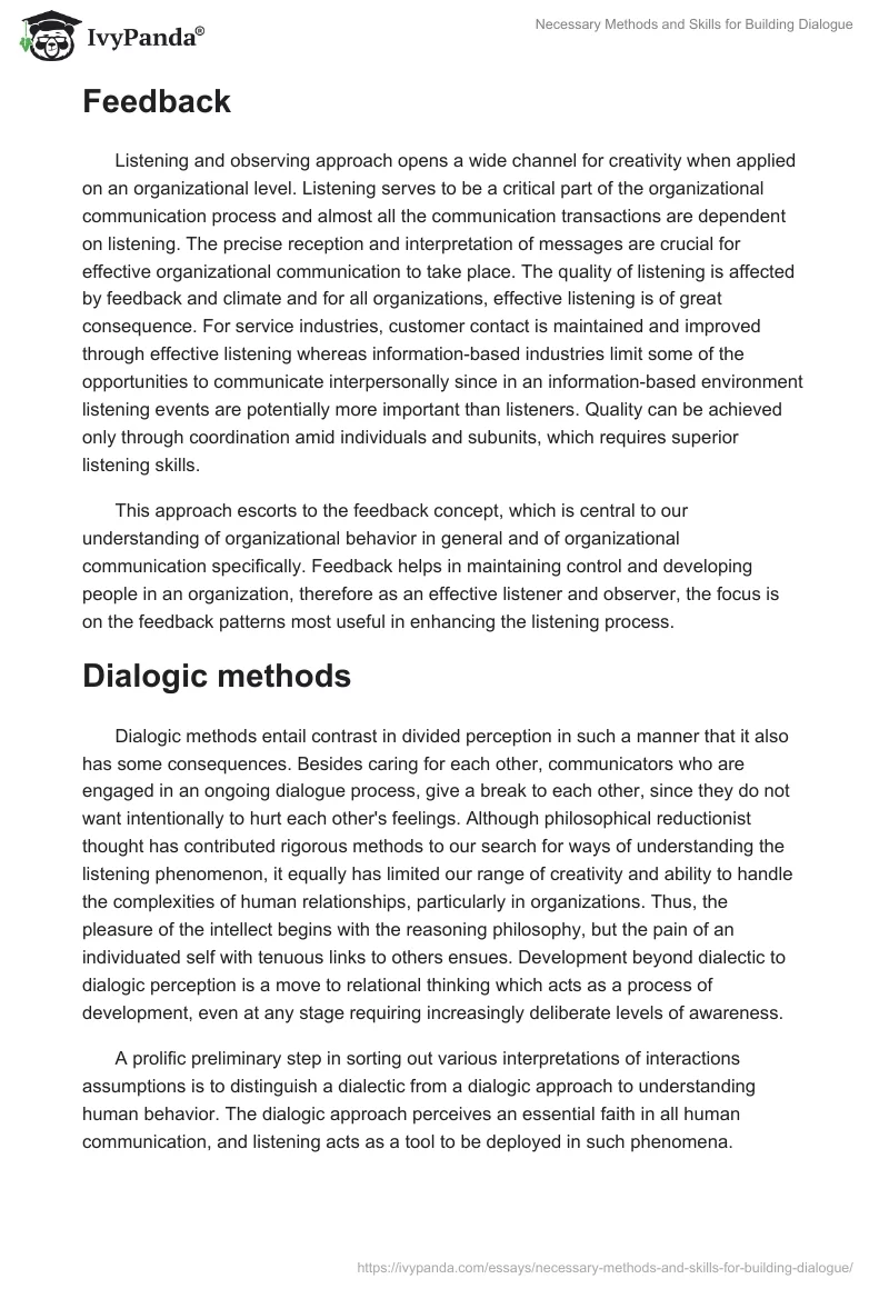 Necessary Methods and Skills for Building Dialogue. Page 4