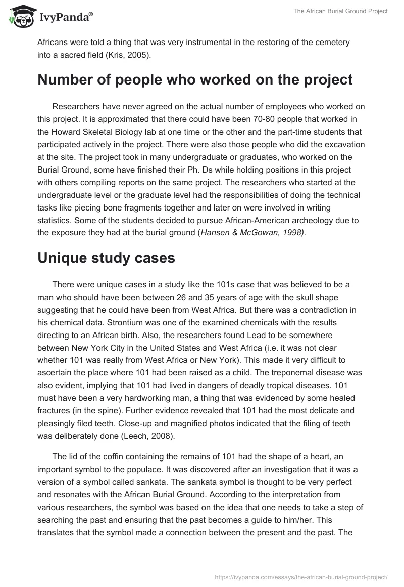 The African Burial Ground Project. Page 2