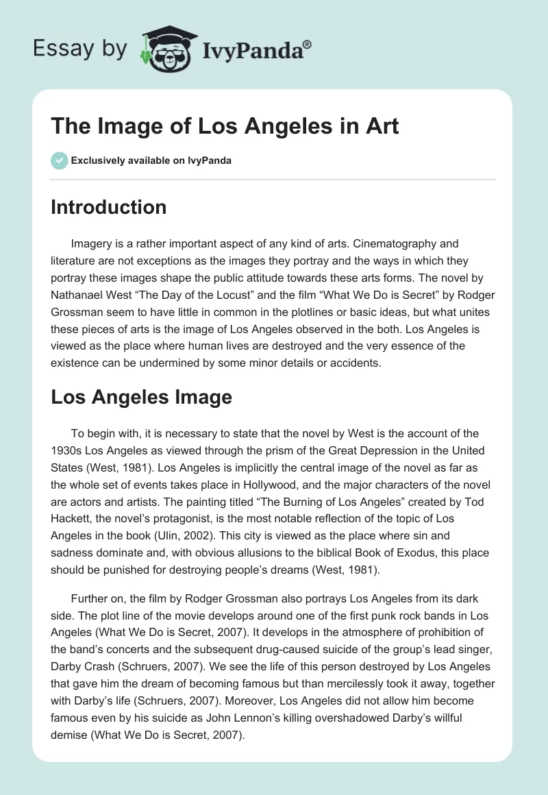 The Image of Los Angeles in Art. Page 1