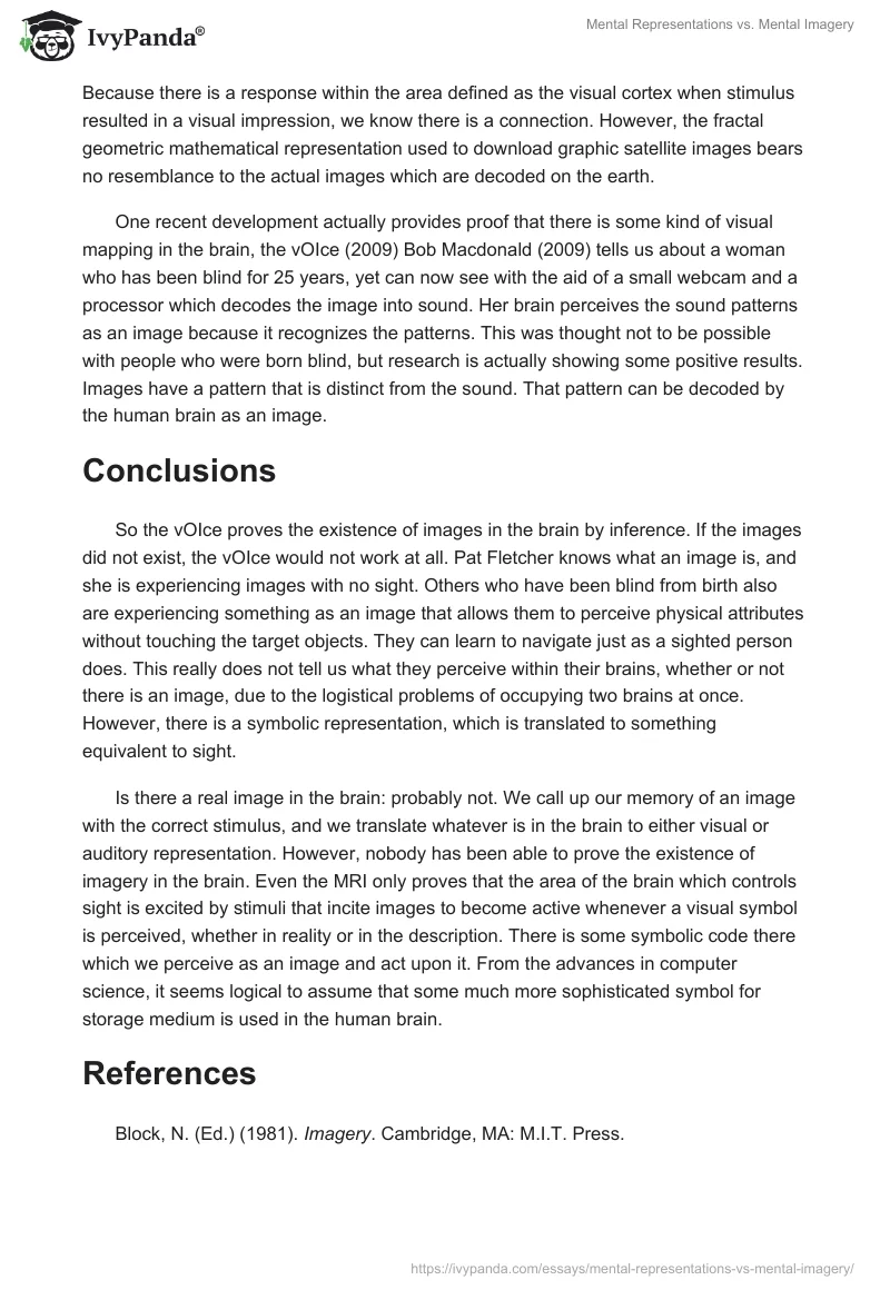 Mental Representations vs. Mental Imagery. Page 4