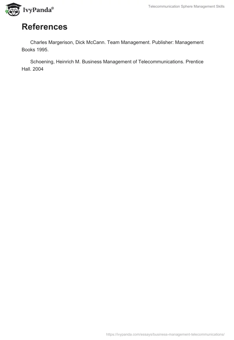 Telecommunication Sphere Management Skills. Page 3