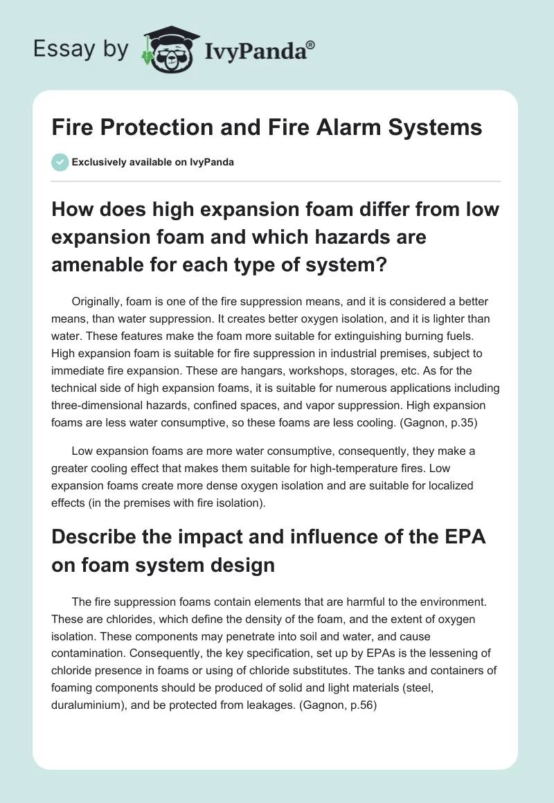 Fire Protection and Fire Alarm Systems. Page 1