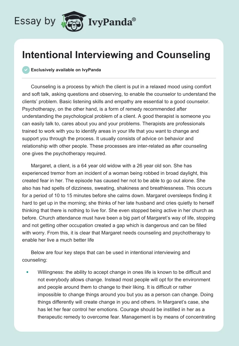 Intentional Interviewing and Counseling. Page 1