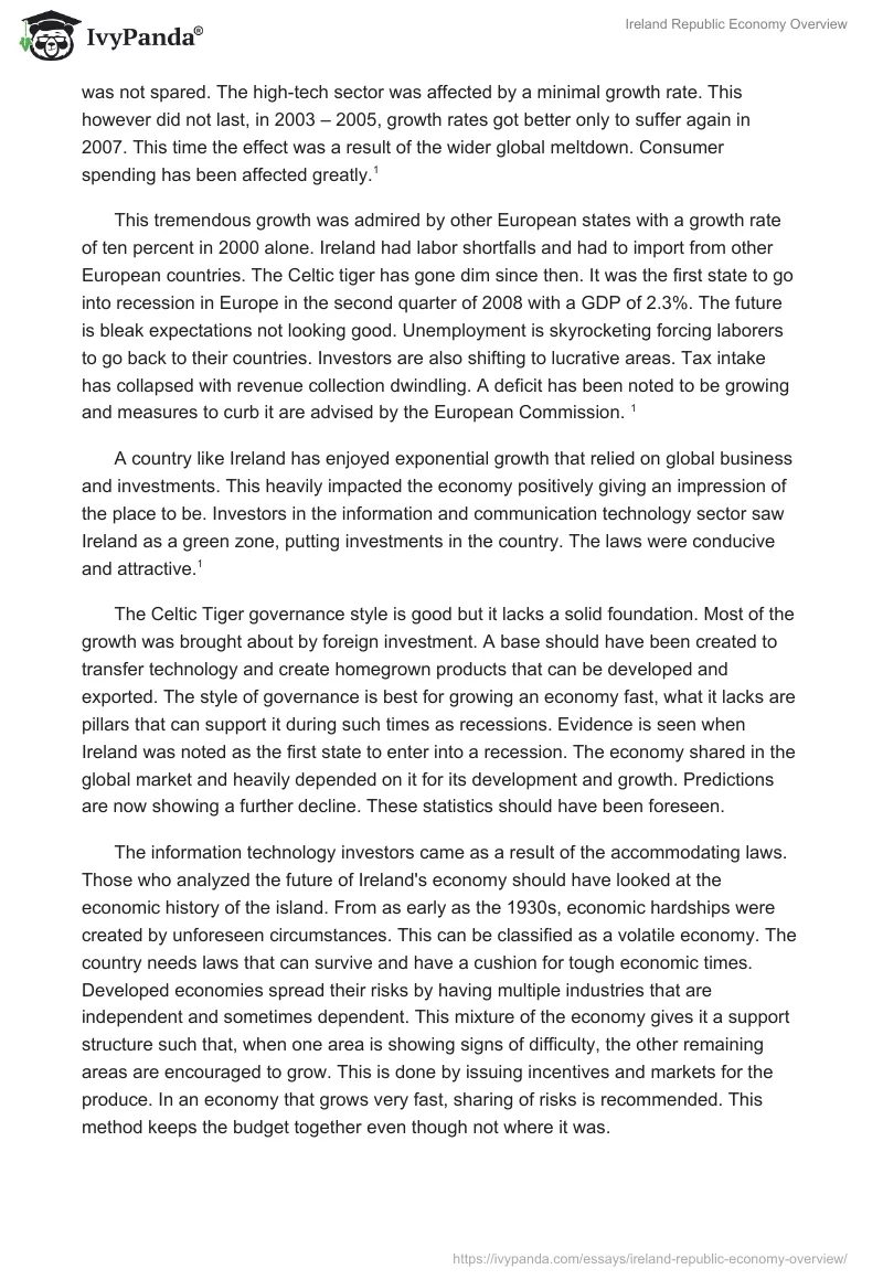 Ireland Republic Economy Overview. Page 2
