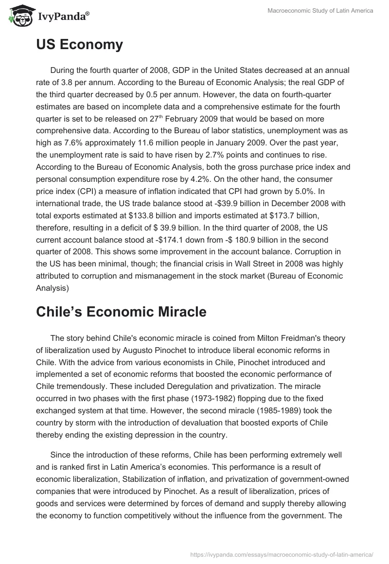Macroeconomic Study of Latin America. Page 2