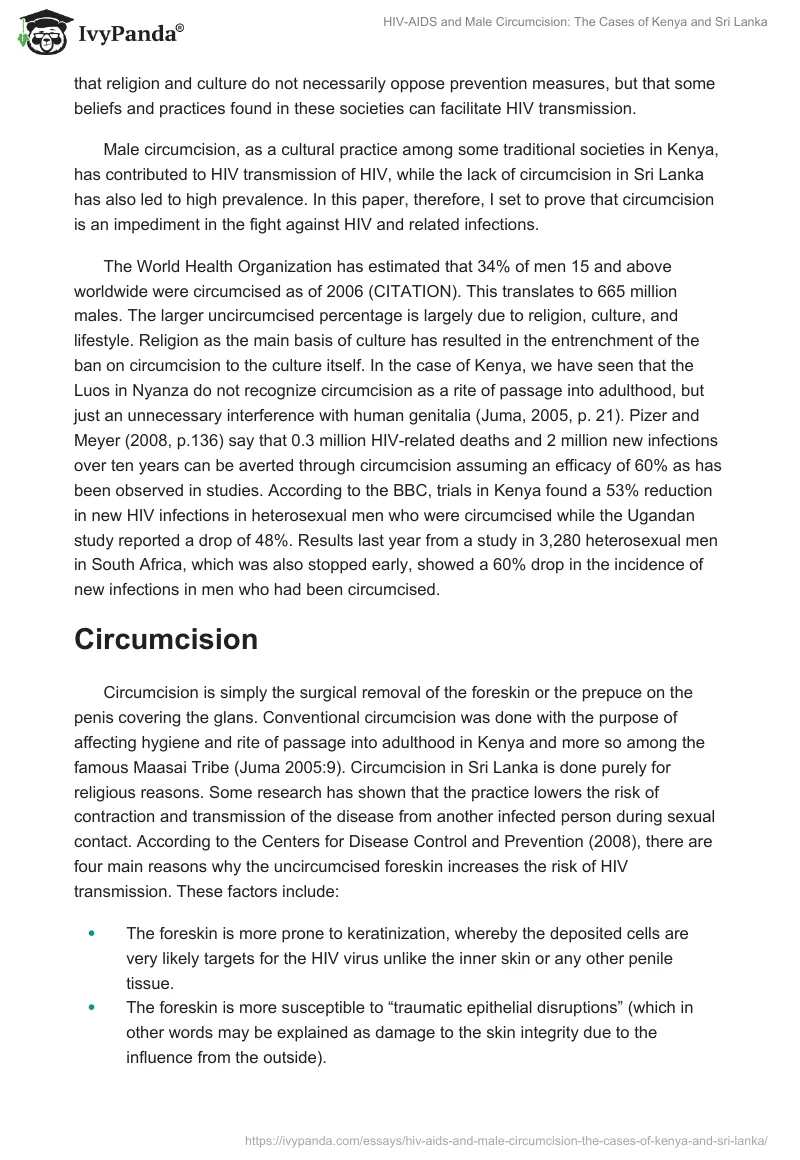 HIV-AIDS and Male Circumcision: The Cases of Kenya and Sri Lanka. Page 2