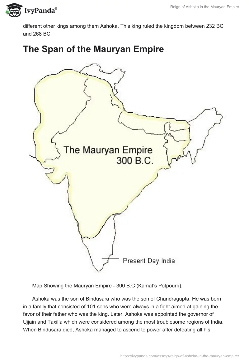 Reign of Ashoka in the Mauryan Empire. Page 2