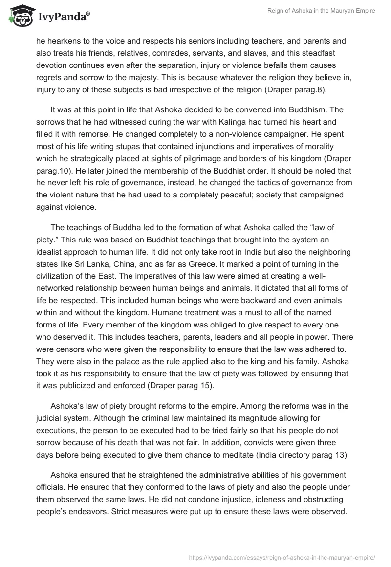 Reign of Ashoka in the Mauryan Empire. Page 4