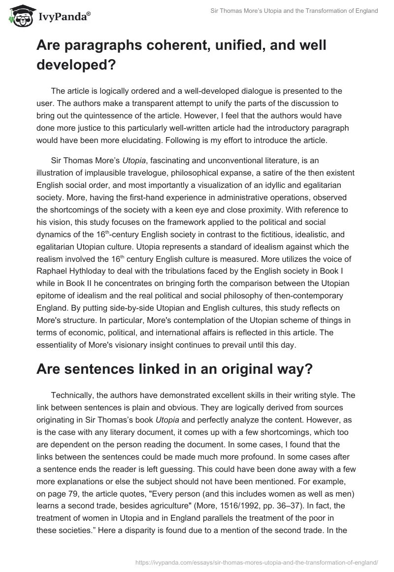 Sir Thomas More’s Utopia and the Transformation of England. Page 3