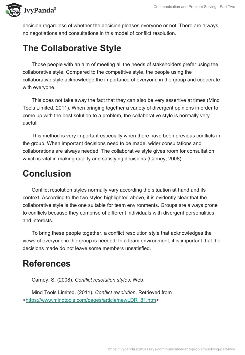 Communication and Problem Solving - Part Two. Page 2