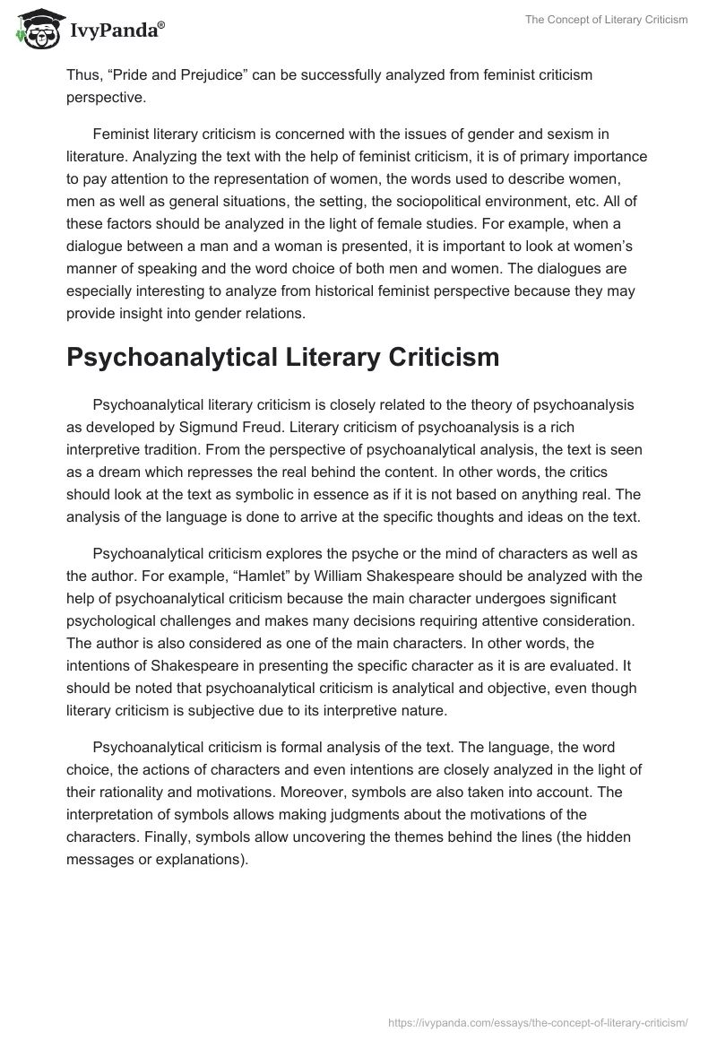 The Concept of Literary Criticism. Page 2