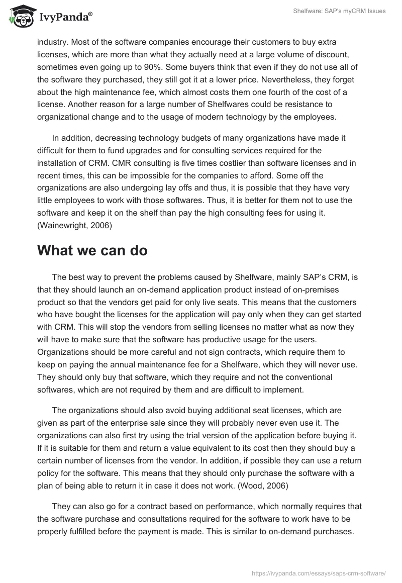 Shelfware: SAP's myCRM Issues. Page 2