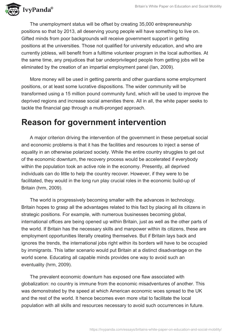 Britain’s White Paper on Education and Social Mobility. Page 2