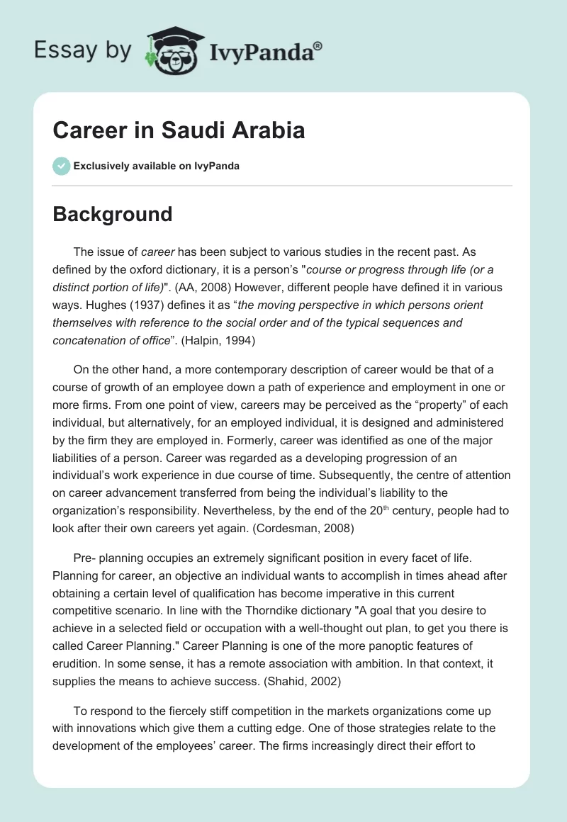 Career in Saudi Arabia. Page 1