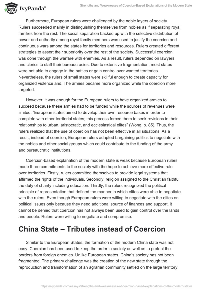 Strengths and Weaknesses of Coercion-Based Explanations of the Modern State. Page 2