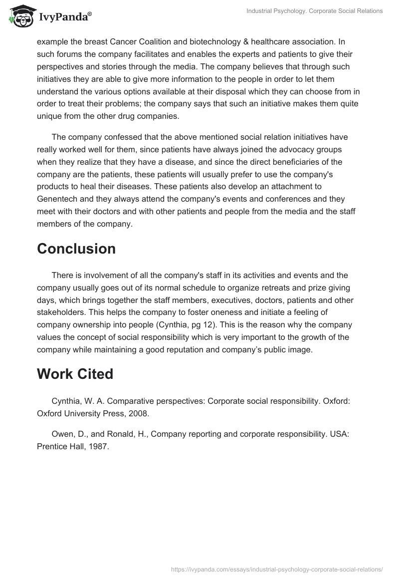 Industrial Psychology. Corporate Social Relations. Page 3