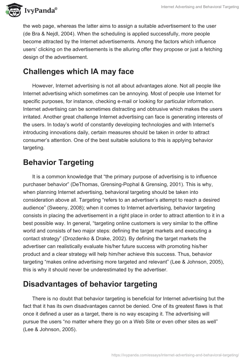 Internet Advertising and Behavioral Targeting. Page 2