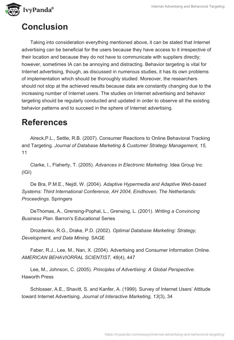 Internet Advertising and Behavioral Targeting. Page 5