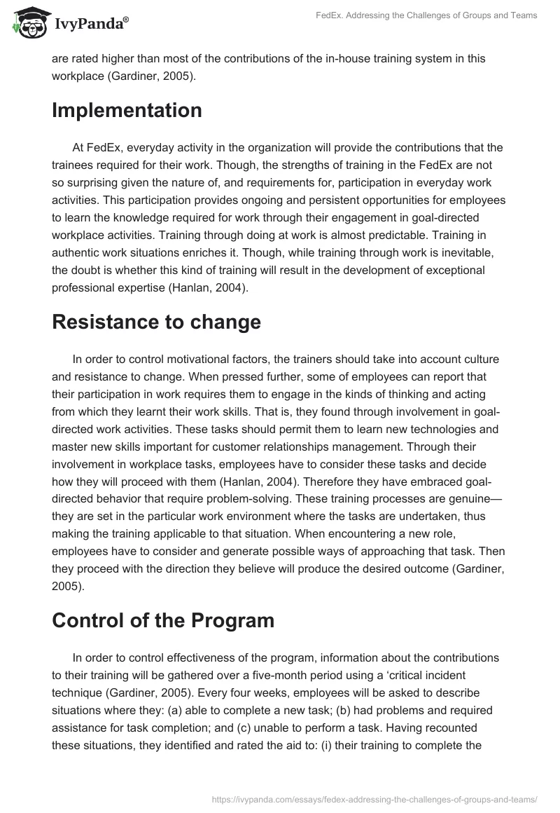 FedEx. Addressing the Challenges of Groups and Teams. Page 2
