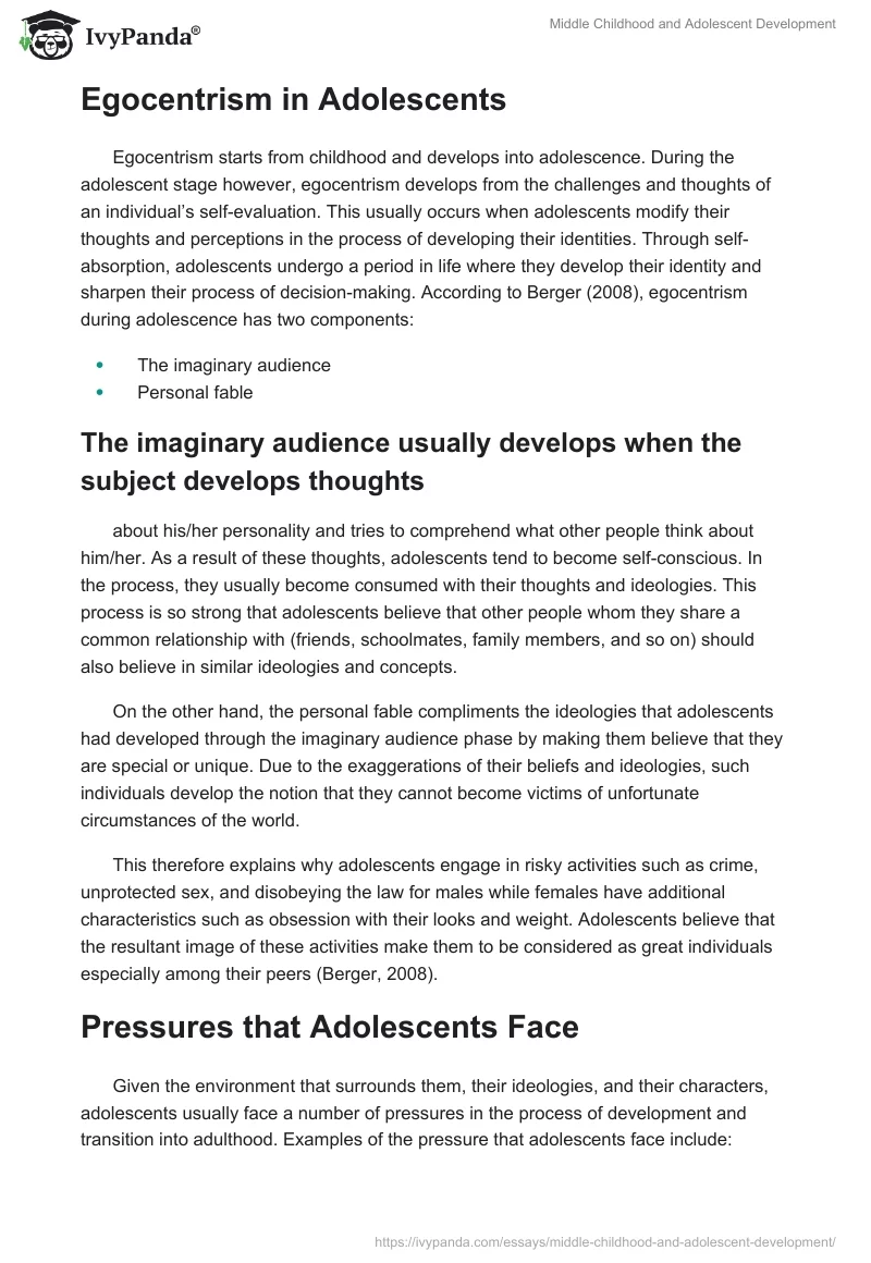 Middle Childhood and Adolescent Development. Page 3