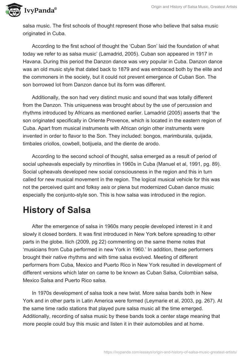 Origin and History of Salsa Music, Greatest Artists. Page 2