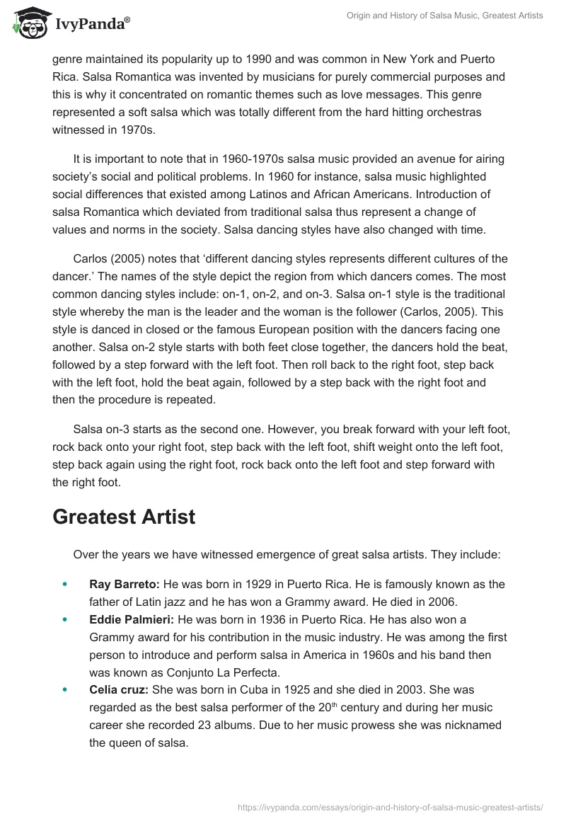 Origin and History of Salsa Music, Greatest Artists. Page 4