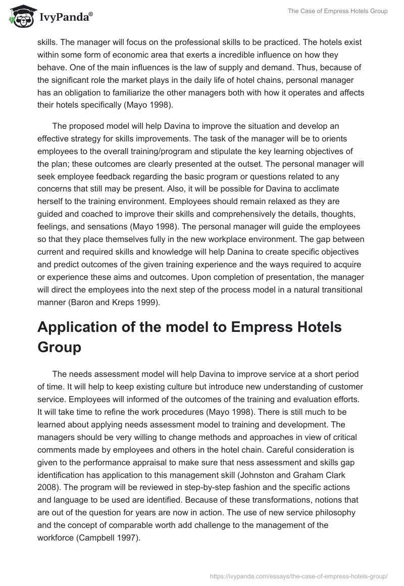 The Case of Empress Hotels Group. Page 2