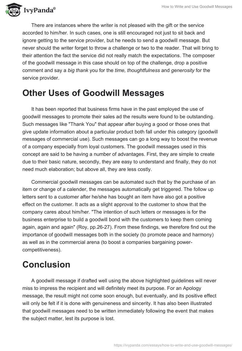 How to Write and Use Goodwill Messages. Page 3