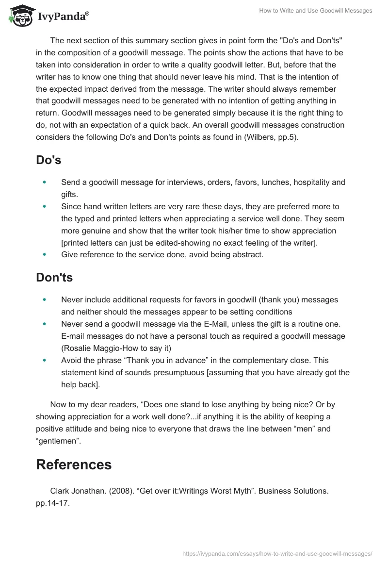 How to Write and Use Goodwill Messages. Page 4