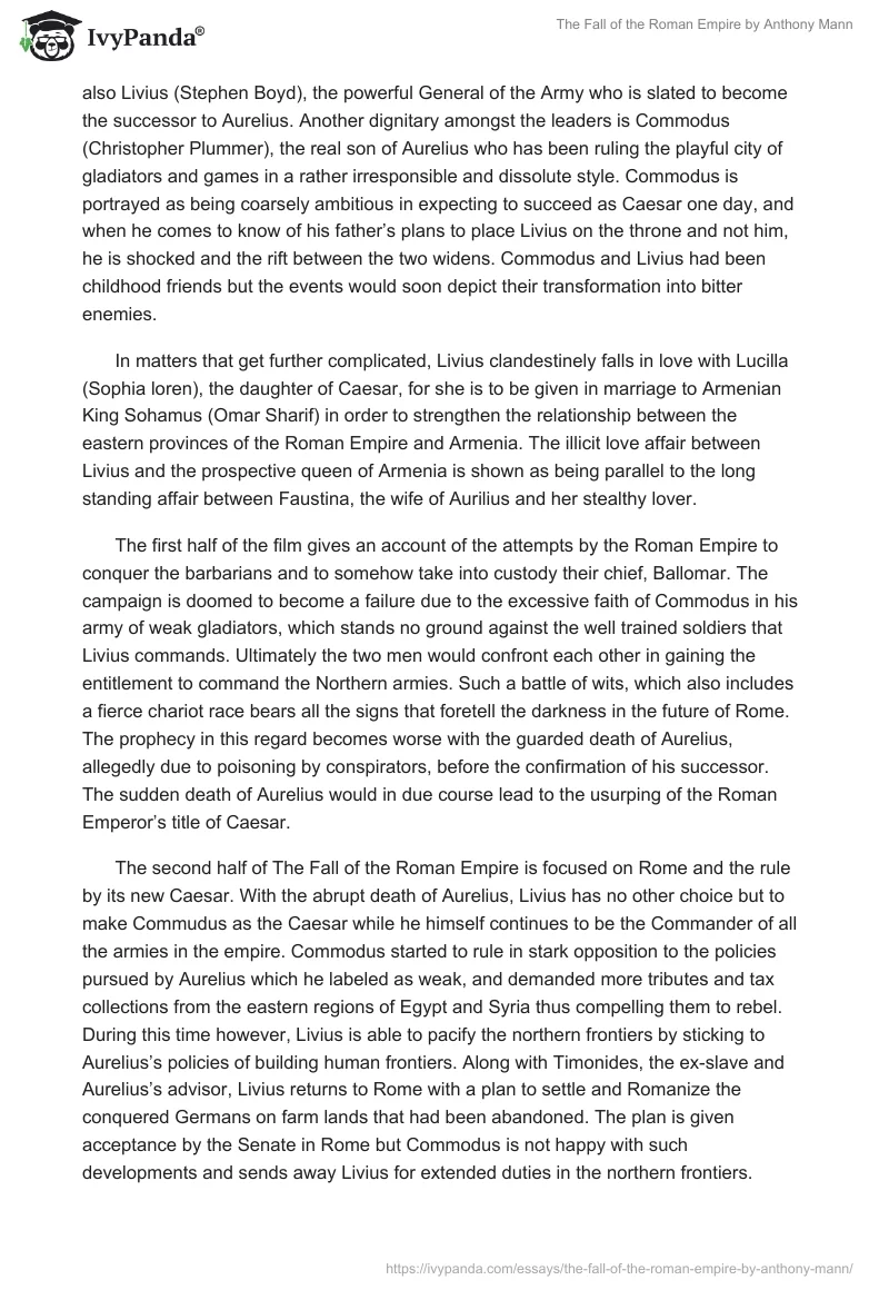 "The Fall of the Roman Empire" by Anthony Mann. Page 2