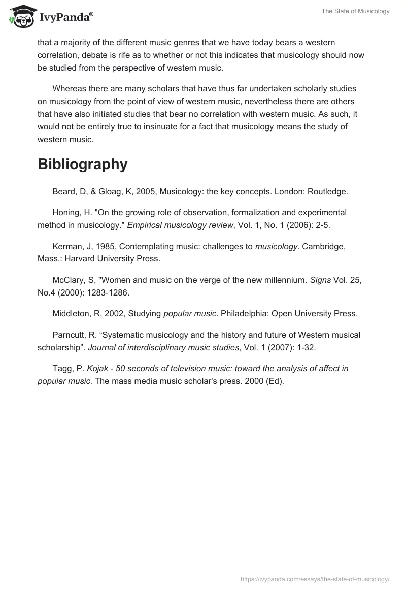 The State of Musicology. Page 5
