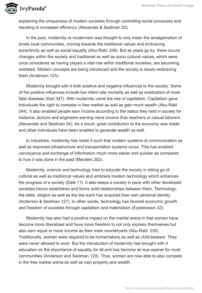 Modernity Theory and Social Change. Page 2