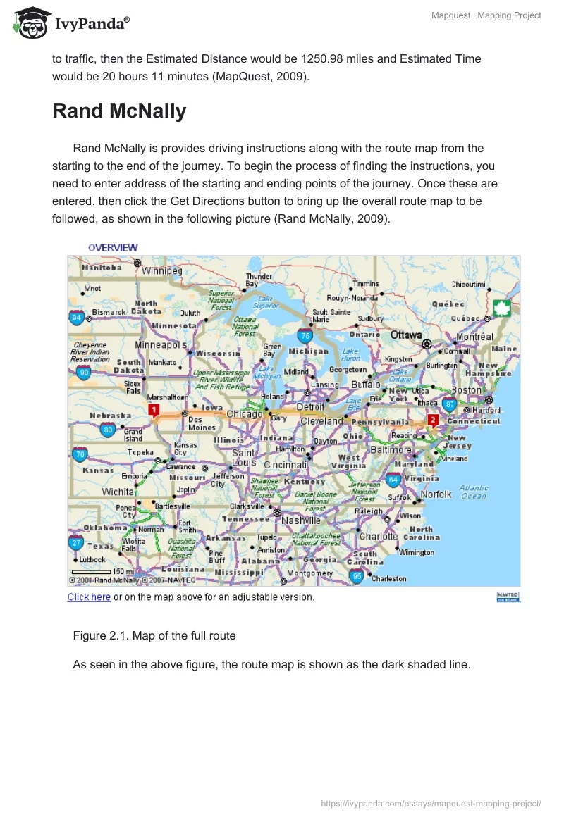 Mapquest : Mapping Project. Page 4