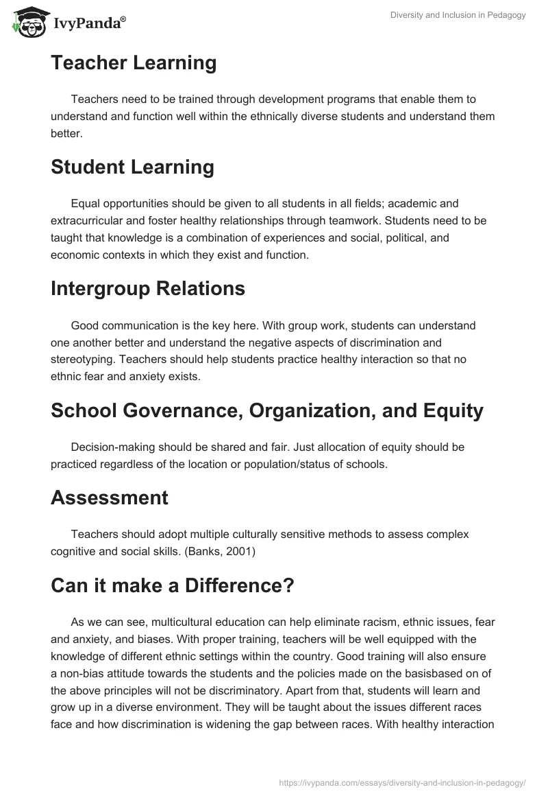 Diversity and Inclusion in Pedagogy. Page 3