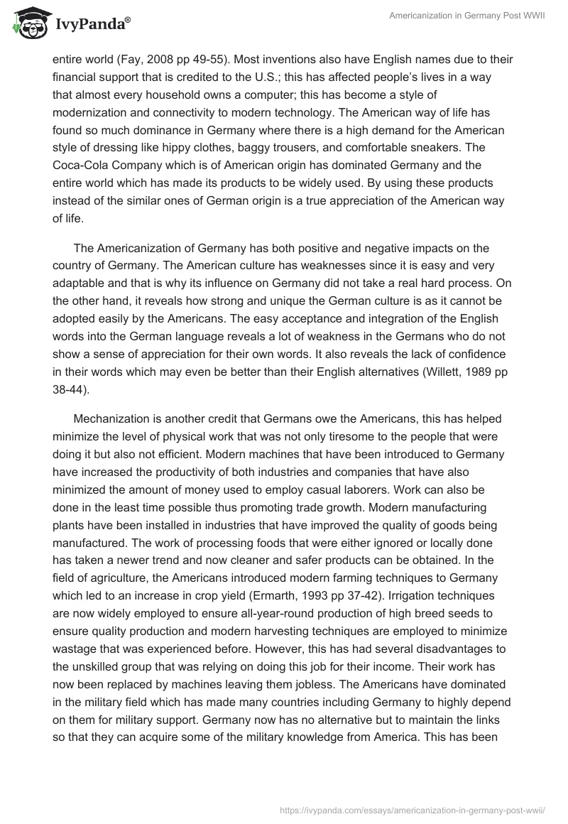 Americanization in Germany Post WWII. Page 4