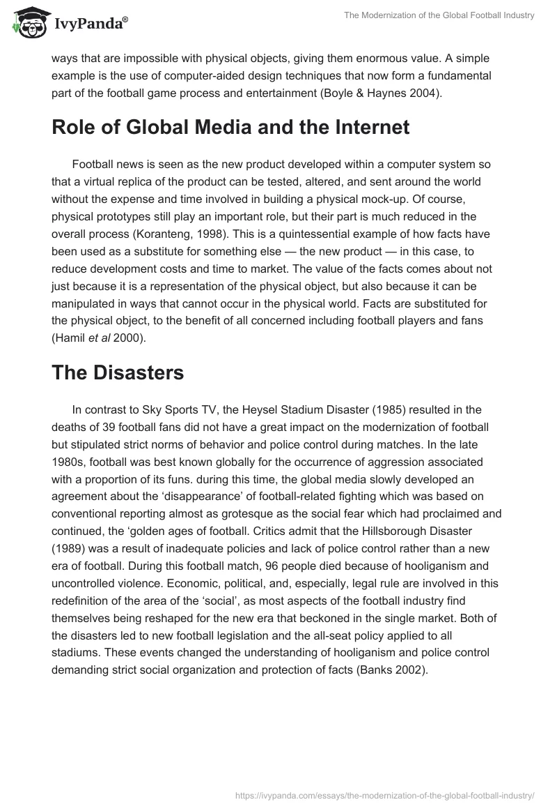The Modernization of the Global Football Industry. Page 2