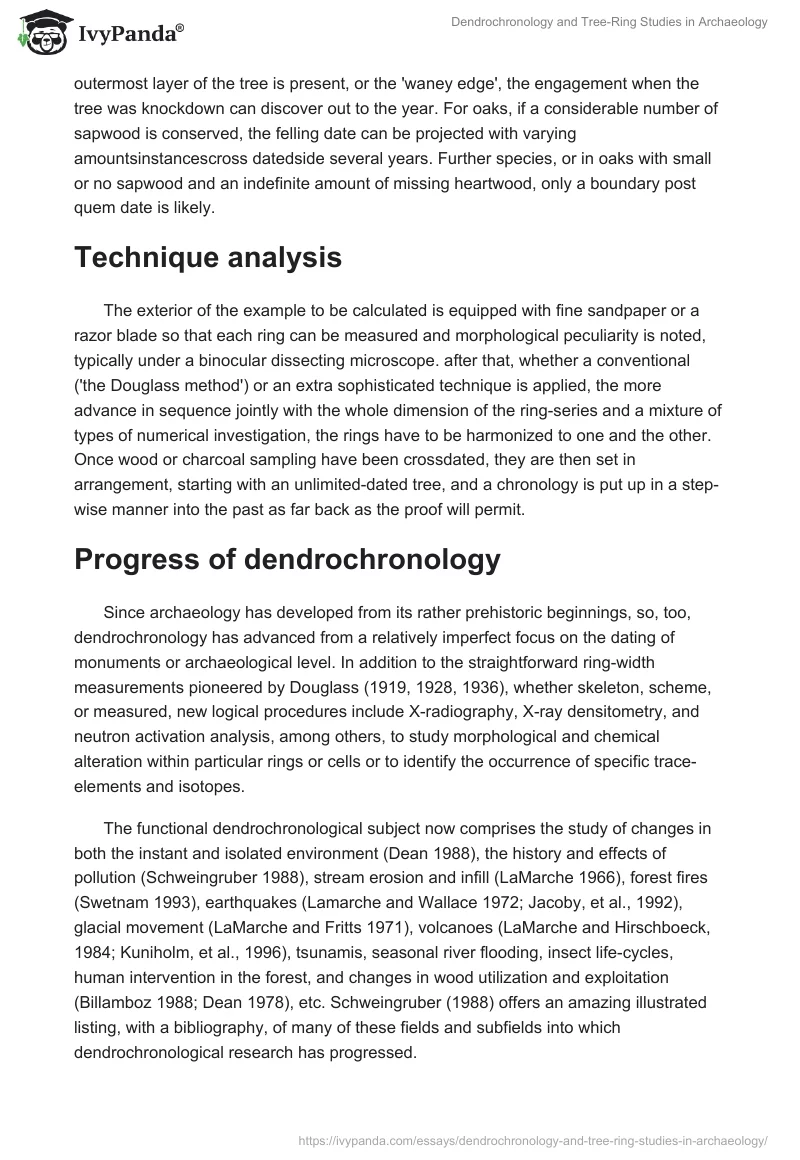 Dendrochronology and Tree-Ring Studies in Archaeology. Page 4