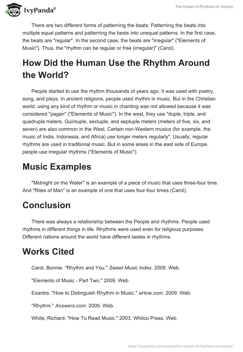 The Impact of Rhythms on Society. Page 2