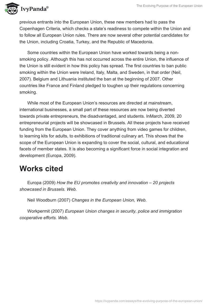 The Evolving Purpose of the European Union. Page 2