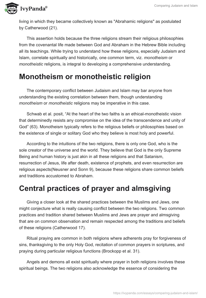 Comparing Judaism and Islam. Page 2