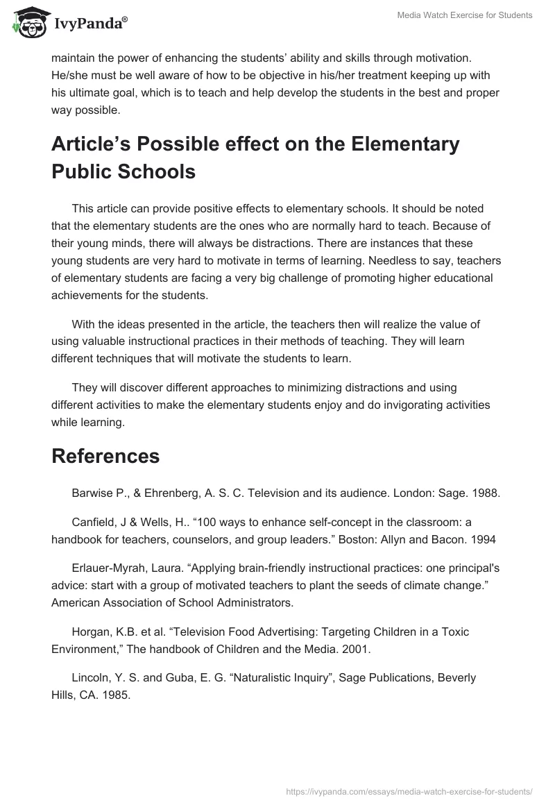 Media Watch Exercise for Students. Page 4