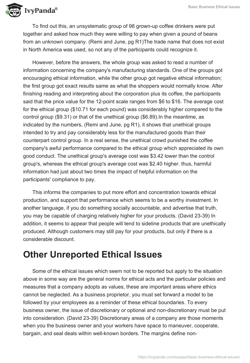 Basic Business Ethical Issues. Page 2