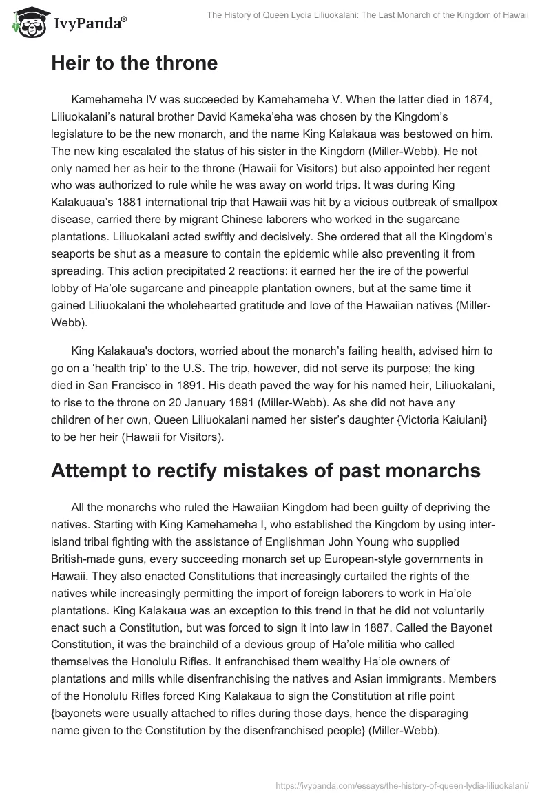 The History of Queen Lydia Liliuokalani: The Last Monarch of the Kingdom of Hawaii. Page 3